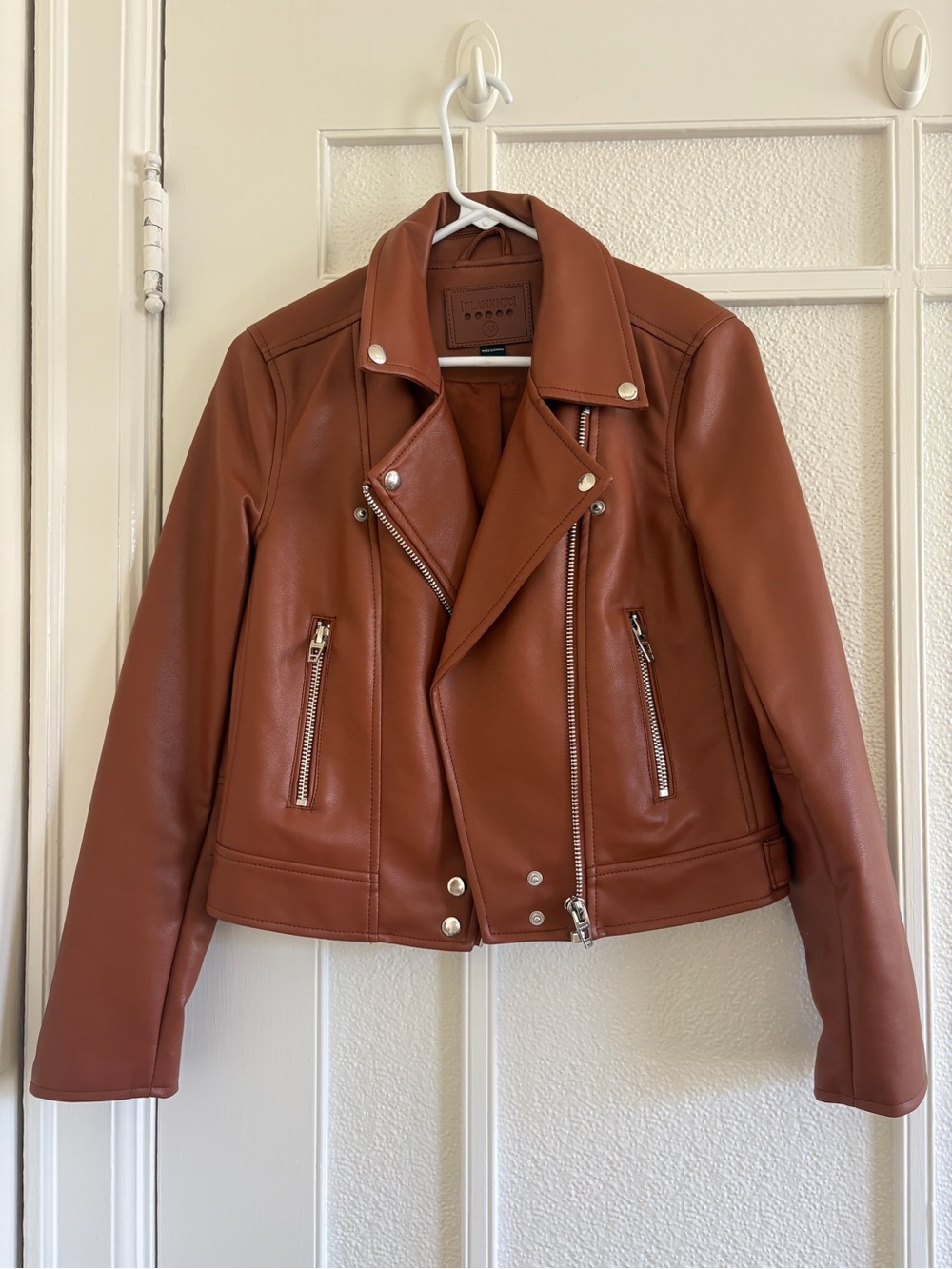 Blank NYC Rust Faux Leather Moto Jacket